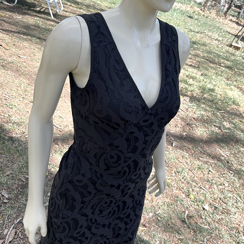 Made for impulse fashion week maxi Elegant Black Lace Dress fully lined side zip